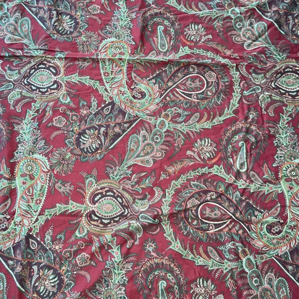 Pottery Barn Caroline Red Paisley King Duvet Cover Cotton With Two Shams